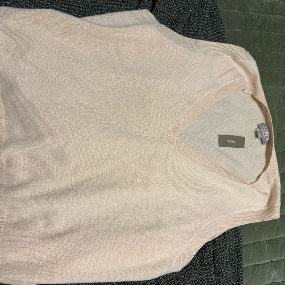 Women's 100% Cashmere Cream Sweater Vest